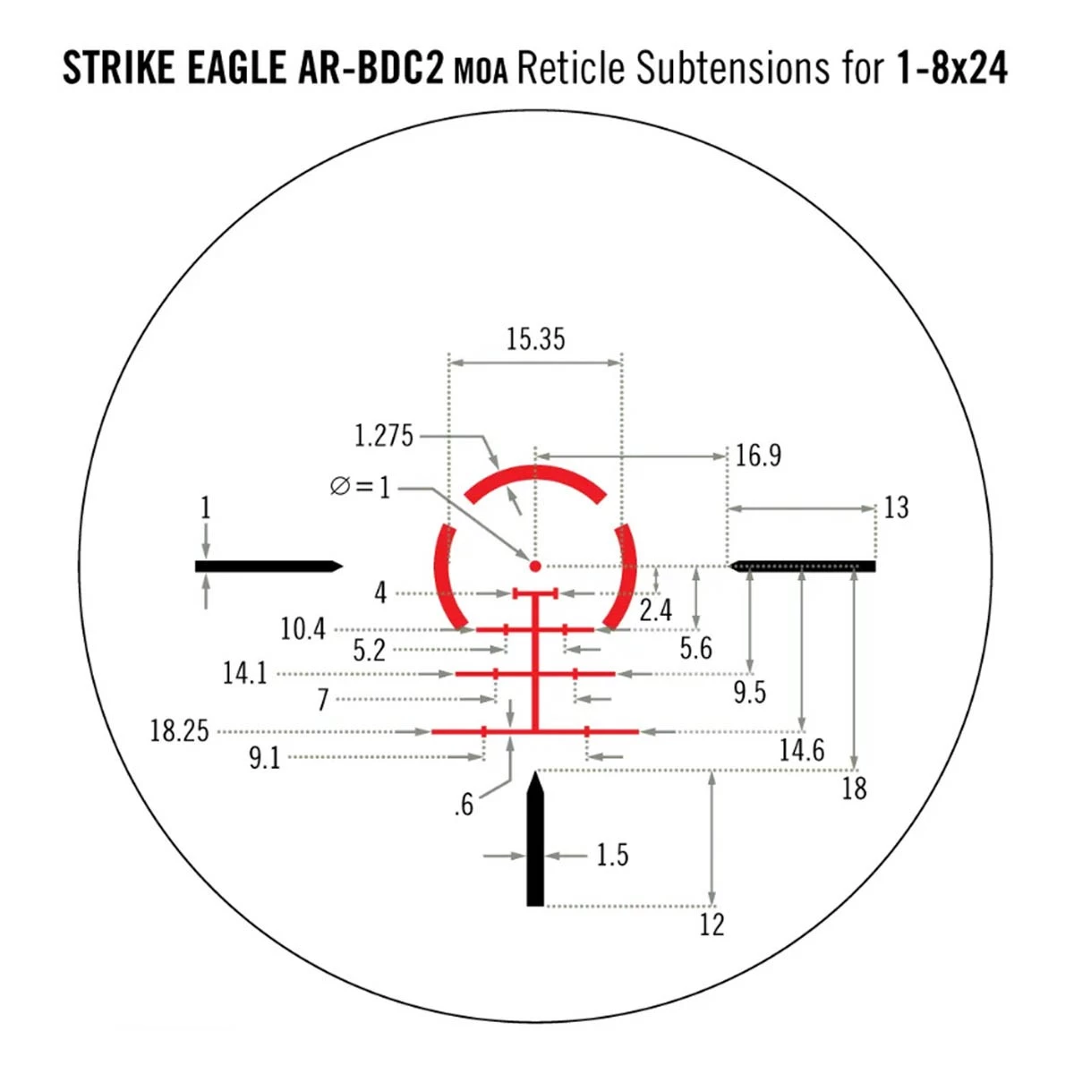 Vortex Strike Eagle 1-8x24 SFP AR BDC3 MOA Riflescope 6 Vortex Strike Eagle 1-8x24 SFP AR BDC3 MOA Riflescope - Image 4